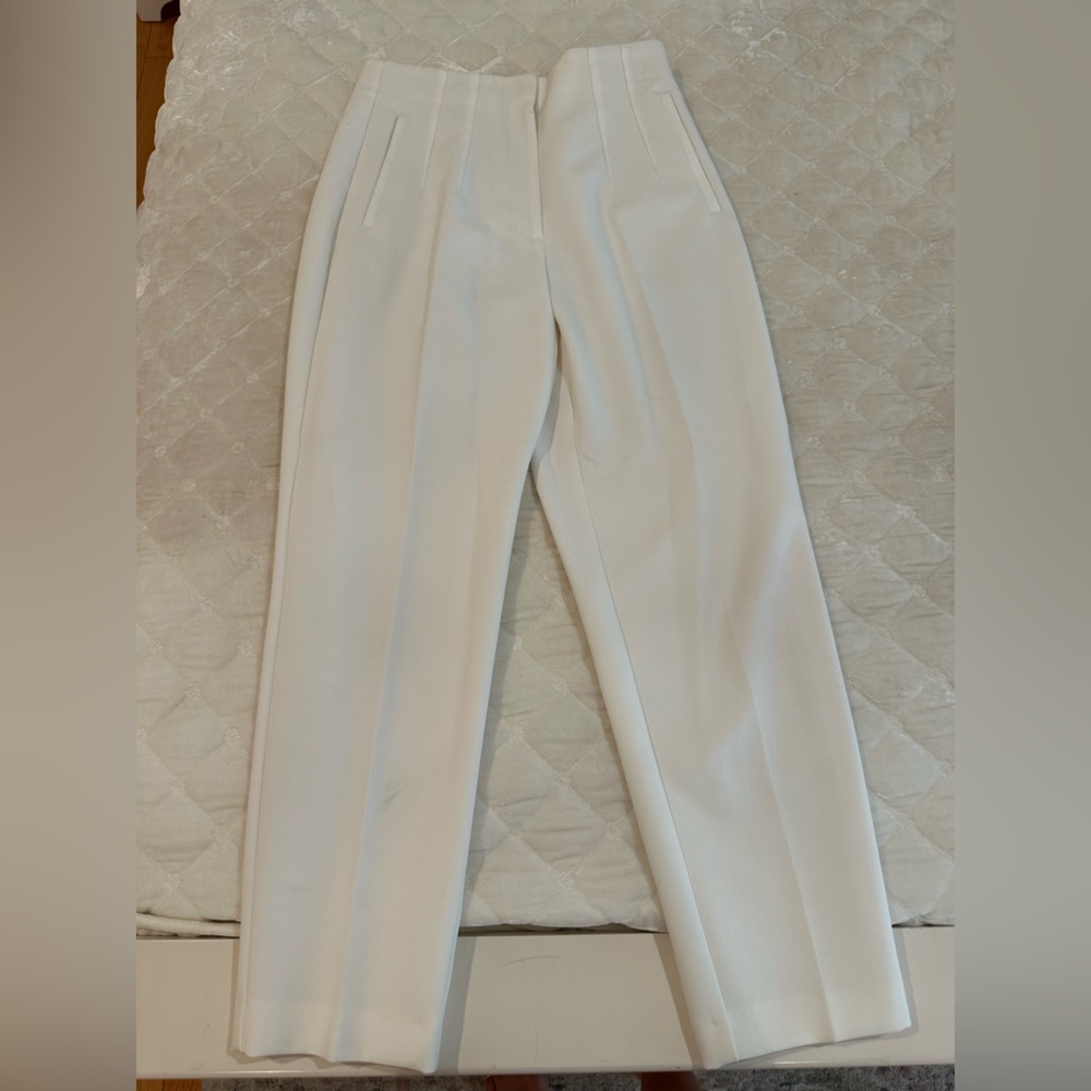 Zara White High Waisted Trouser Size Medium